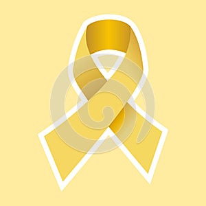Aids hiv or Cancer symbol in gold