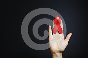 Aids ribbon on img