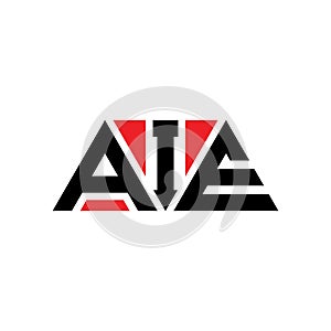 AIE triangle letter logo design with triangle shape. AIE triangle logo design monogram. AIE triangle vector logo template with red