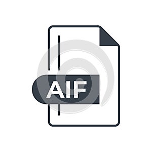 AIF File Format Icon. AIF extension filled icon
