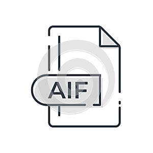 AIF File Format Icon. AIF extension line icon