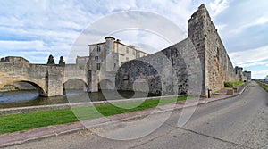 Aigues Mortes city - Bridge, Walls and Tower of Constance - Camargue - France