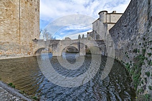 Aigues Mortes city - Bridge, Walls and Tower of Constance - Camargue - France