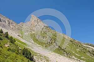 Aiguille de vanoise mountain peak in the Alps