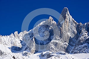 aiguille du dru famous peack of europen alps