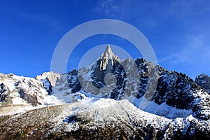 Aiguille du Dru in the Montblanc massif, French Alps