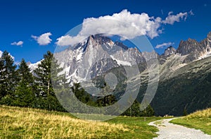Aiguille du Midi, Alps mountain landscape in France photo
