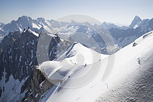 Aiguille du Midi , Mont Blanc massif , French Alps.