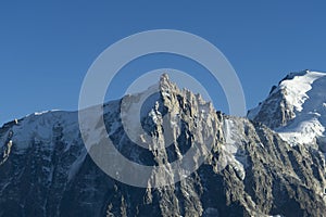 Aiguille du Midi Mountain in French Alps. France.