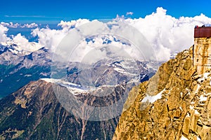 Aiguille du Midi observation station Chamonix, Mont Blanc, Haute-Savoie, Alps, France