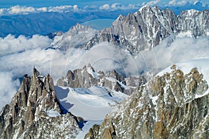 Aiguille du Midi view from above climbing the Montblanc