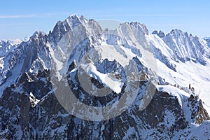 Aiguille Verte Chamonix Needles and Les Droites in Mont Blanc Massif. Chamonix
