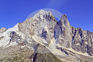 Aiguille Verte and Dru Peak, Aiguilles at Chamonix, Mont Blanc M photo