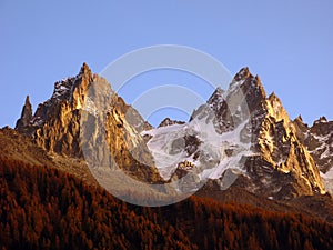 Aiguilles de Chamonix in autumn, Mont Blanc, Alps photo