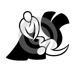 Aikido black and white minimal logo