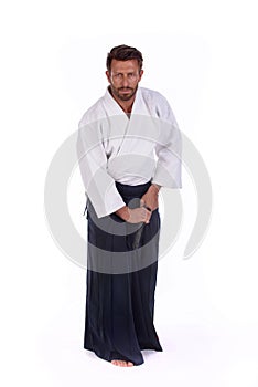 Aikido master ready to draw the sword