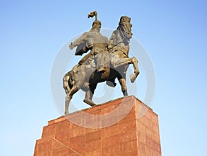 Aikol Manas monument on Ala-Too Square in Bishkek. Kyrgyzstan