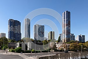 Cloud towers or Aillaud towers in Nanterre suburbs of Paris photo