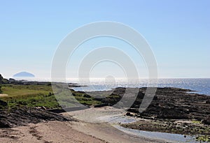 Ailsa Craig seen across Firth of Clyde from Maidens