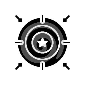 Black solid icon for Aim, point and target