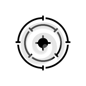 Black solid icon for Aim, focus and goal