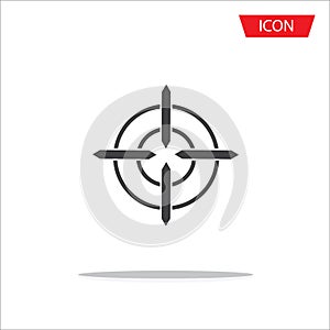 Aim icon vector , Target symbols isolated on white background.
