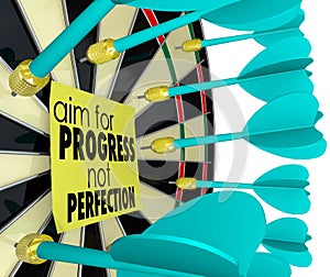 Aim for Progress Not Perfection Dart Board Improvement photo