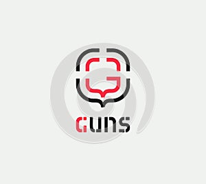 Aim vector linear stylized icon, goal abstract sign, target symbol, gun business logo template, vector illustration on