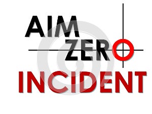 Aim zero accident and incident safety slogan poster