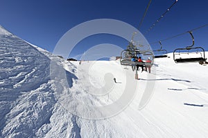 Aime 200, winter landscape in the ski resort of La Plagne, France photo