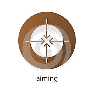 Aiming flat design long shadow icon