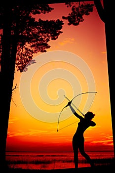 Aiming at goal archer photo