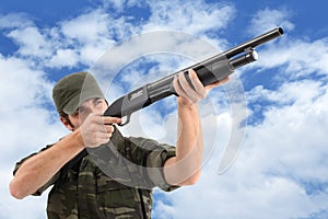 Aiming And Shooting With Rifle