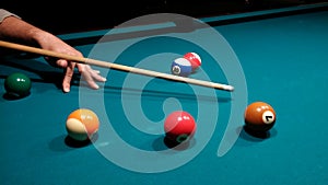 Aiming white ball - pool after shot