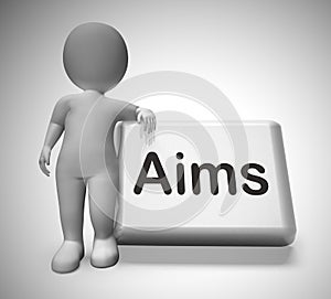 Aims and objectives concept icon depicts strategy or plan - 3d illustration