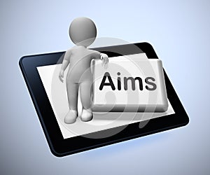 Aims and objectives concept icon depicts strategy or plan - 3d illustration photo