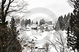 Ainokura Historical Villagae in Winter, Gokayama, Toyama, Japan