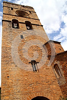 Ainsa medieval romanesque village church Spain photo