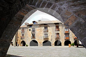 Ainsa medieval romanesque village street Spain