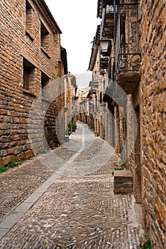 Ainsa town in the Pyrenees. Sobrarbe region