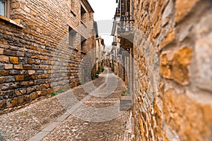 Ainsa town in the Pyrenees. Sobrarbe region