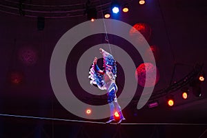 Air acrobat in the circus