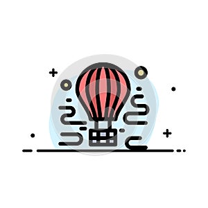Air, Airdrop, tour, travel, balloon  Business Flat Line Filled Icon Vector Banner Template