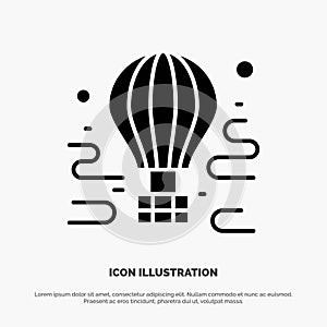 Air, Airdrop, tour, travel, balloon solid Glyph Icon vector