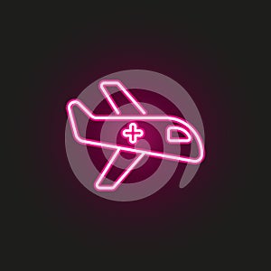 Air ambulance neon style icon. Simple thin line, outline vector of medical icons for ui and ux, website or mobile application