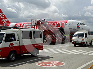 Air Asia plane at Cebu airport, Philippines