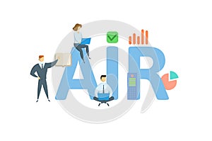 AIR, Assumed Interest Rate. Concept with keyword, people and icons. Flat vector illustration. Isolated on white. photo