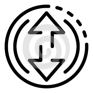 Air ball gravitation icon, outline style