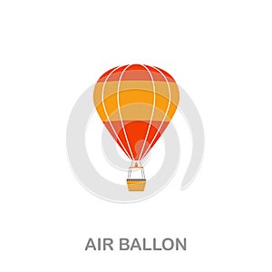 Air Ballon flat icon. Colored element sign from transport collection. Flat Air Ballon icon sign for web design