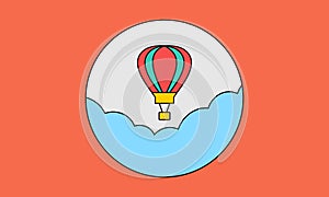 Air ballon travel and public transportation icon vector